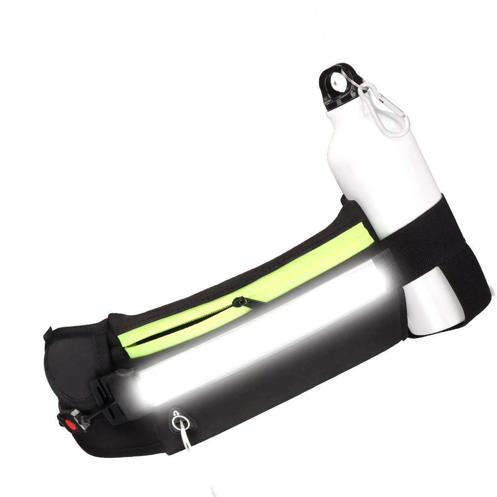 EGUKU Running Belt Light – 1000 Lumens Rechargeable Waist Pack with Bottle Holder