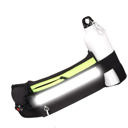 EGUKU Running Belt Light – 1000 Lumens Rechargeable Waist Pack with Bottle Holder